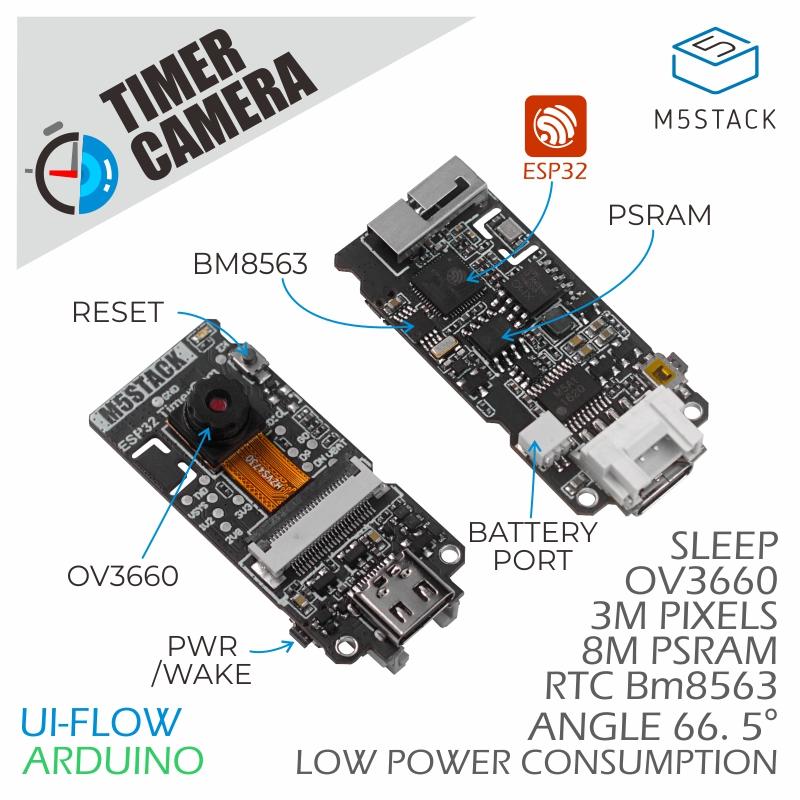 M5Stack - Câmera oficial com temporizador PSRAM ESP32