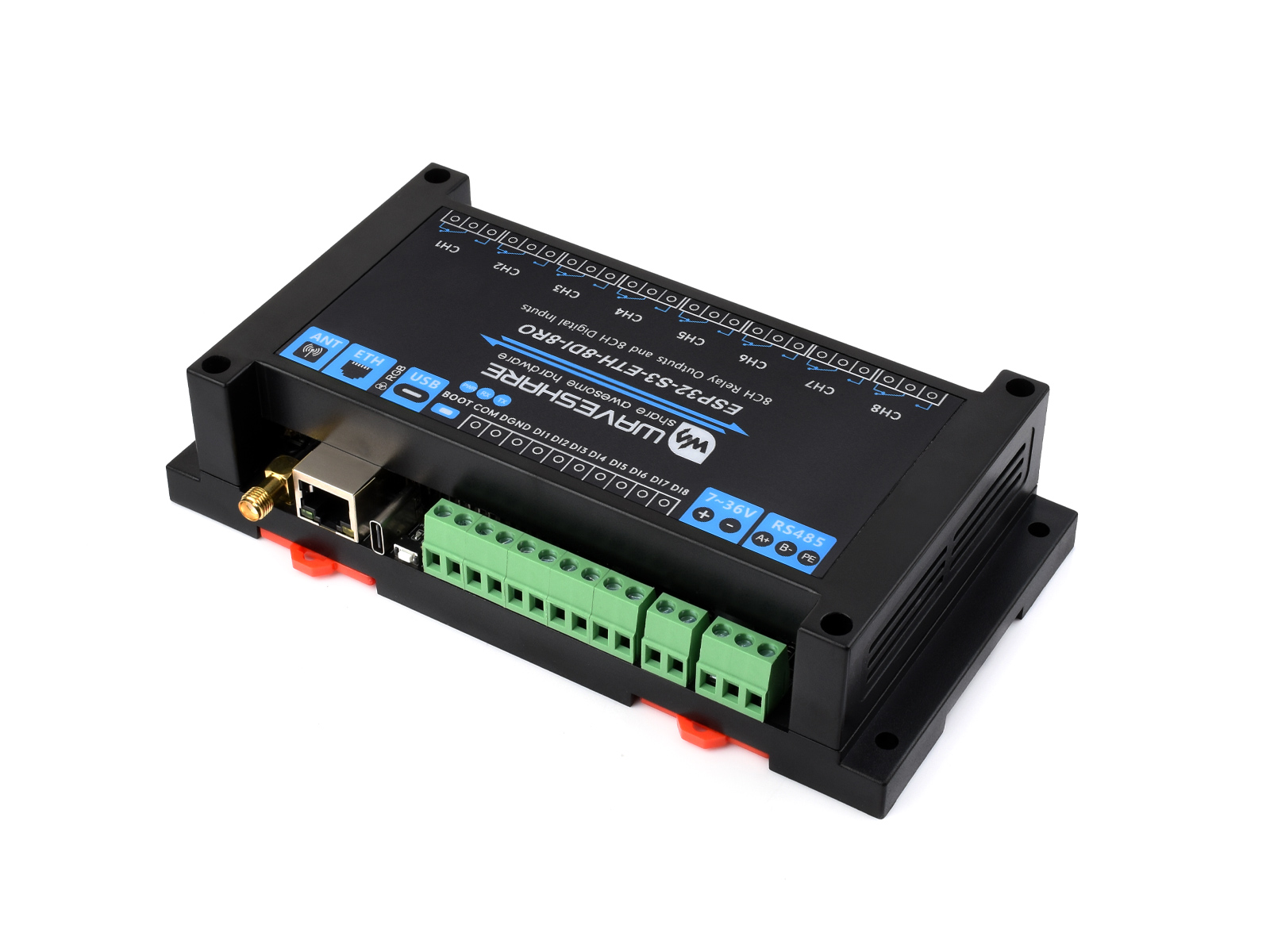Waveshare industrial 8 canais  - Waveshare Esp32 avaliação e preço